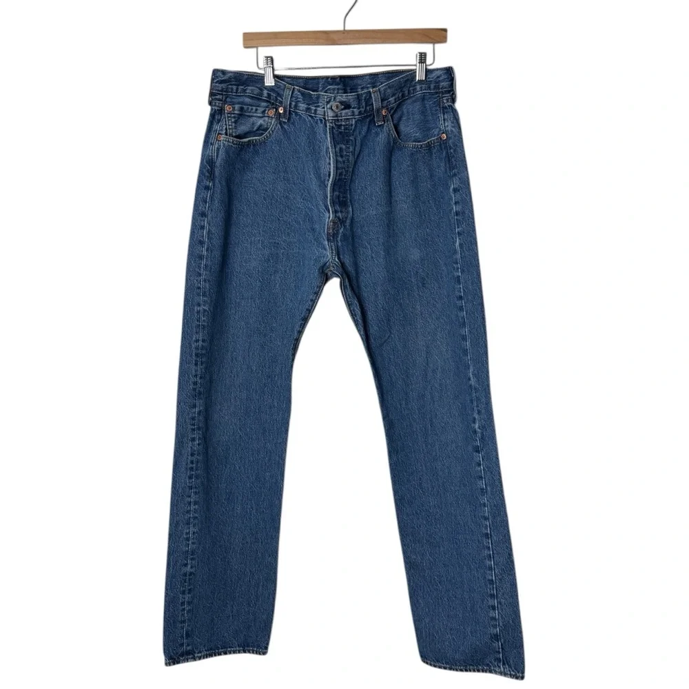 Levi's 501 Original Mid Rise Regular Fit Straight Leg Jeans Denim Pants Men's 36